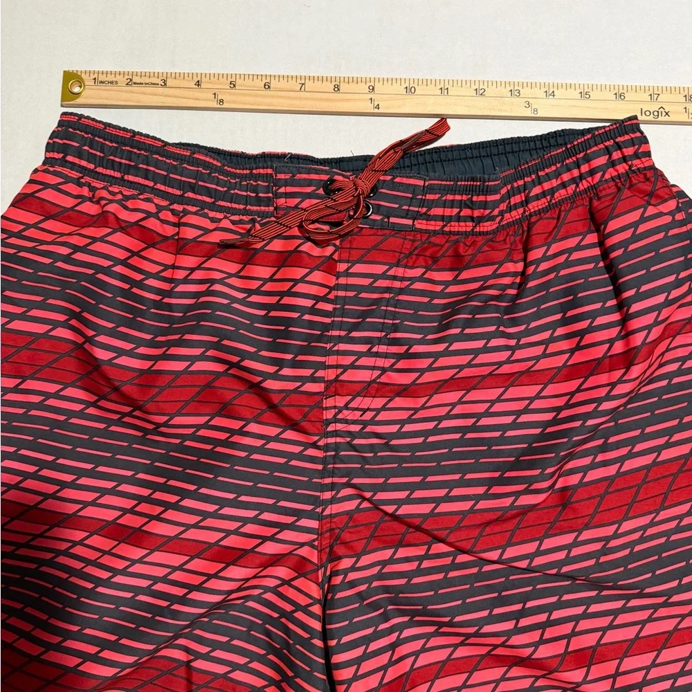 nike red and black swim trunks shorts, drawstring, pockets, men's xl